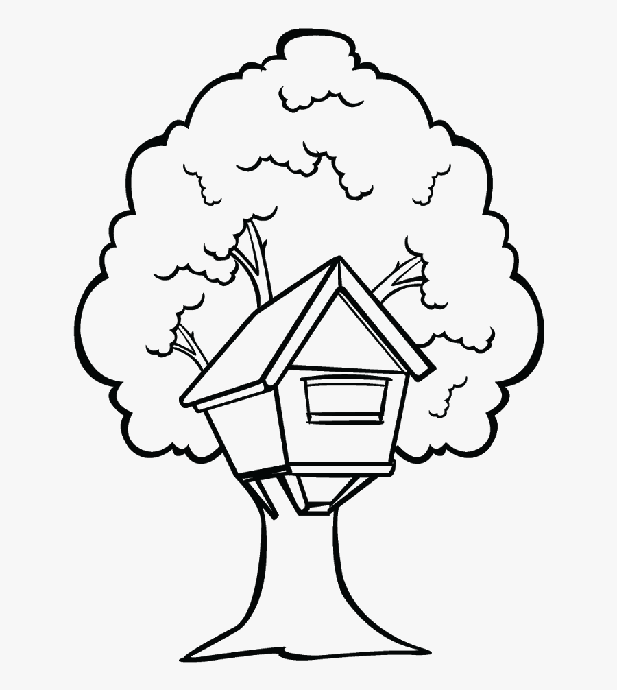 House Clipart Black And White - Tree House Clipart Black And White, Transparent Clipart