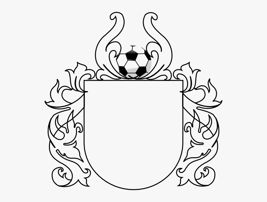 Drawn Ball Soccer Cleat - Coat Of Arms Stencil, Transparent Clipart