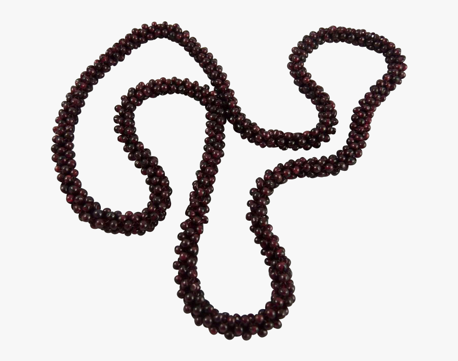 Vintage Garnet Bead Braided Rope Necklace - Bead, Transparent Clipart