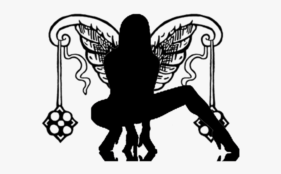Silhouette Female Angel Clip Art - Drawing, Transparent Clipart