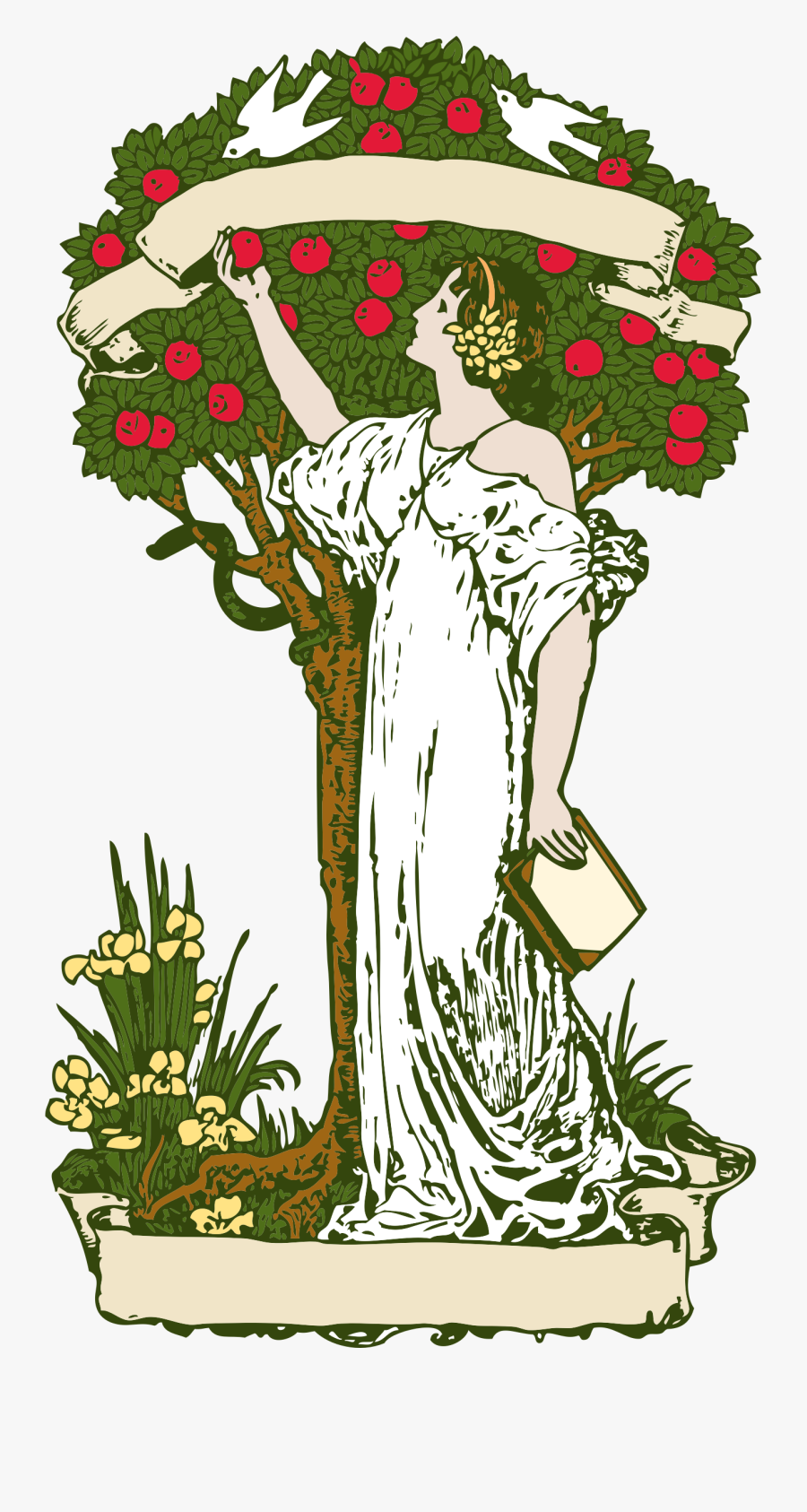 Woman At Apple Tree - Tree Of Knowledge Transparent, Transparent Clipart