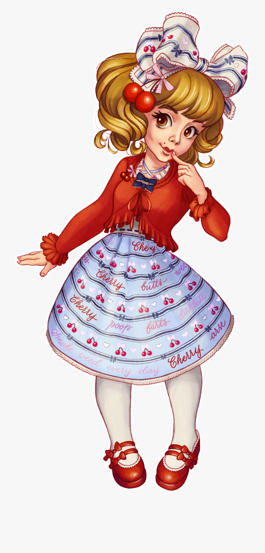 My Friend Ali In One Of Her Lolita Fashion Coordinates, - Cartoon, Transparent Clipart