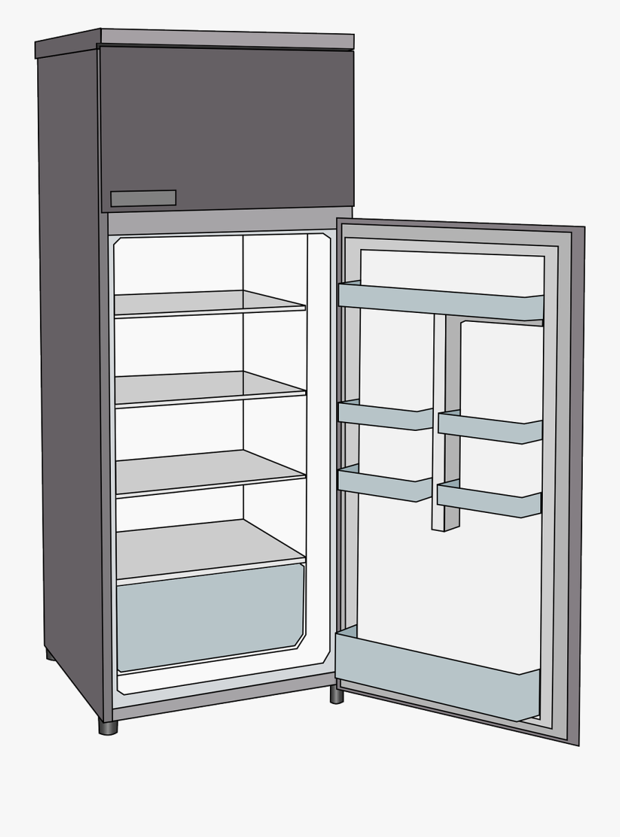 Free Clipart - Frigorifero - Refrigerator - Krypt - Open Refrigerator Drawing, Transparent Clipart