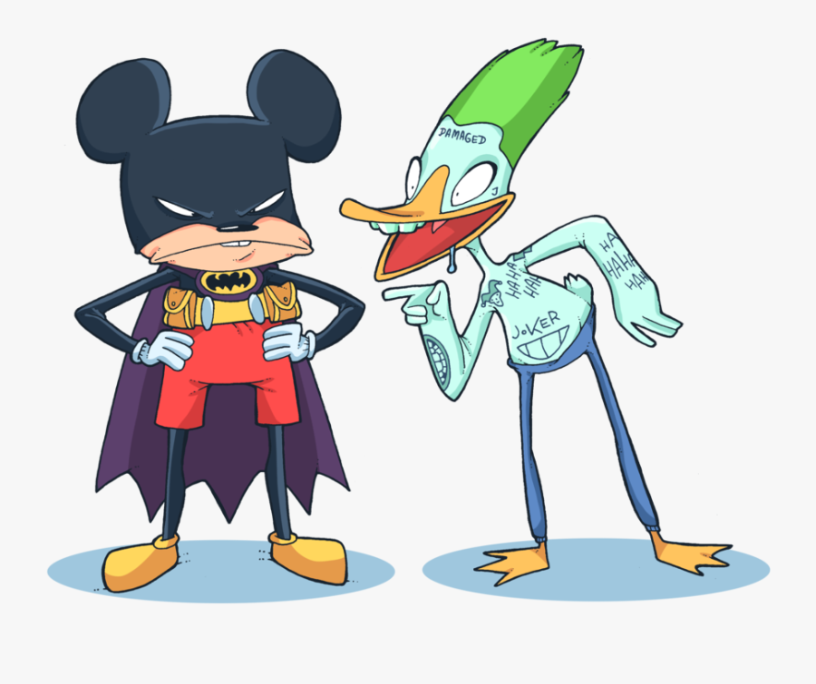 Mickey Bats And Donald Joker By Lost Angel Less - Mickey Mouse Fan Comics, Transparent Clipart