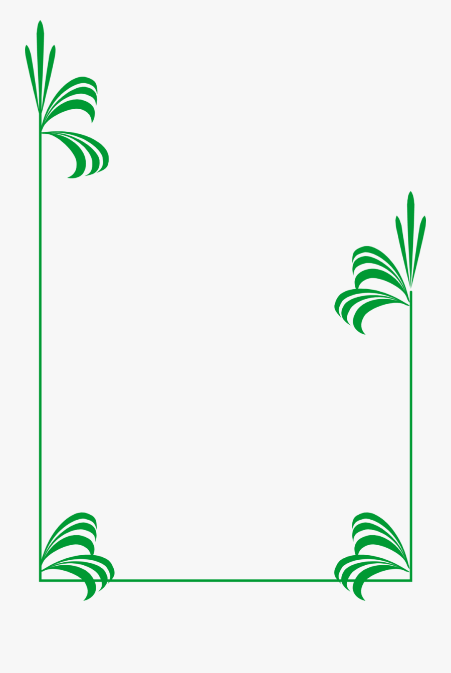 Green Leaf Border Clipart - Frame Green Border Design, Transparent Clipart