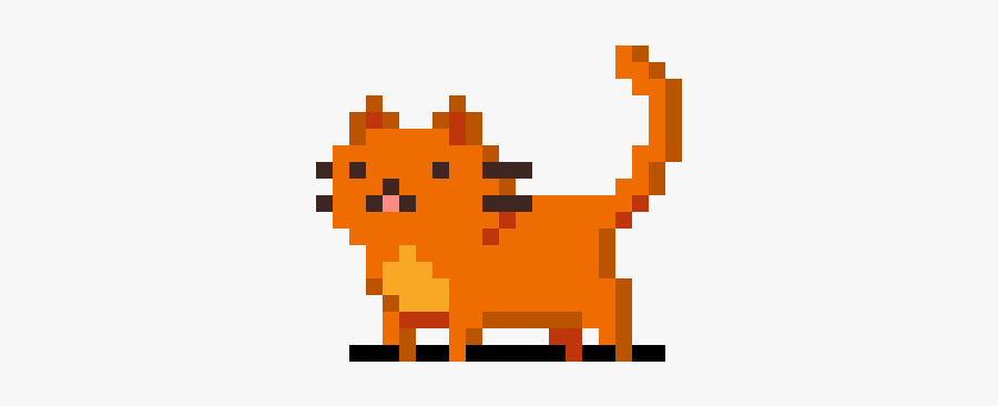 Orange Cat Pixel Gif, Transparent Clipart