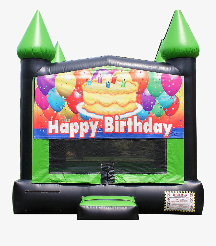Happy Birthday Bounce House Banner, Transparent Clipart