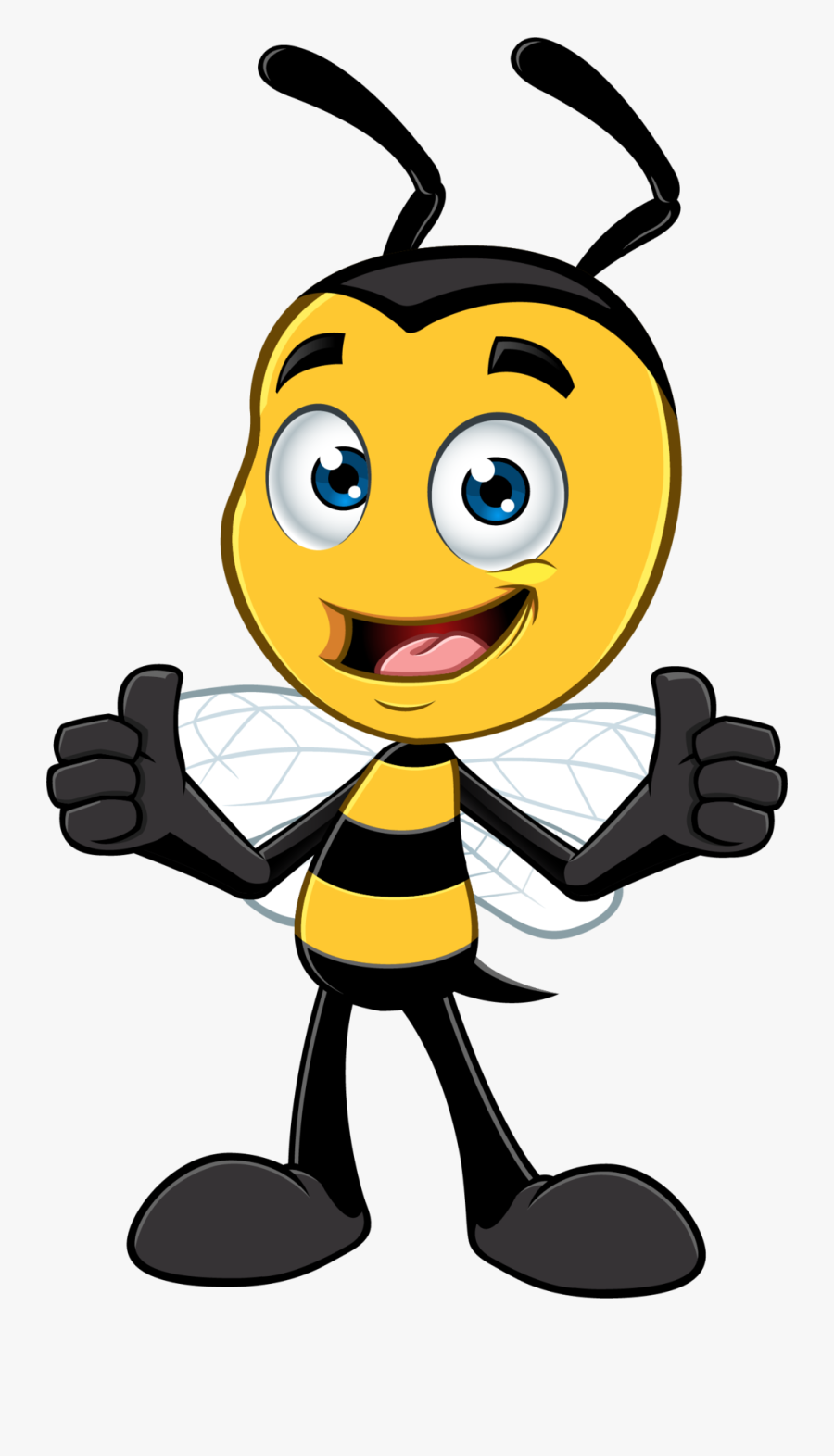 Bee Two Thumbs Up - Thinking Bee Clipart, Transparent Clipart