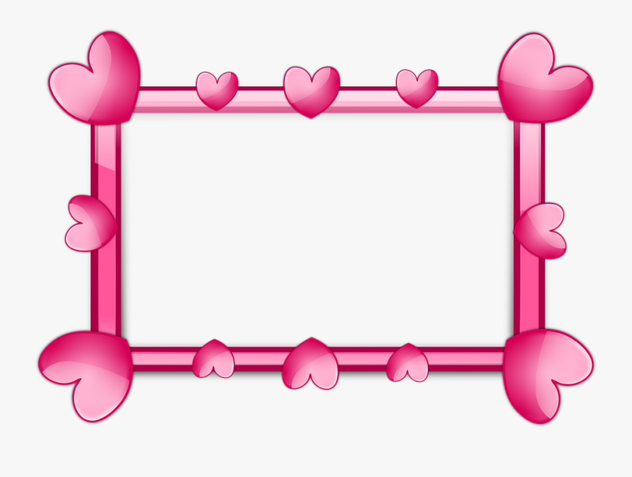 Free Clipart Heart Borders - Love Frame Hd Png, Transparent Clipart