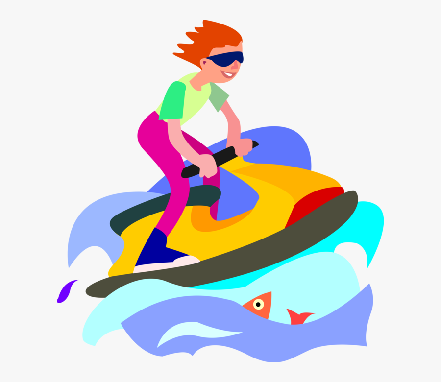 Vector Illustration Of Personal Watercraft Personal - Jet Ski Clip Art, Transparent Clipart