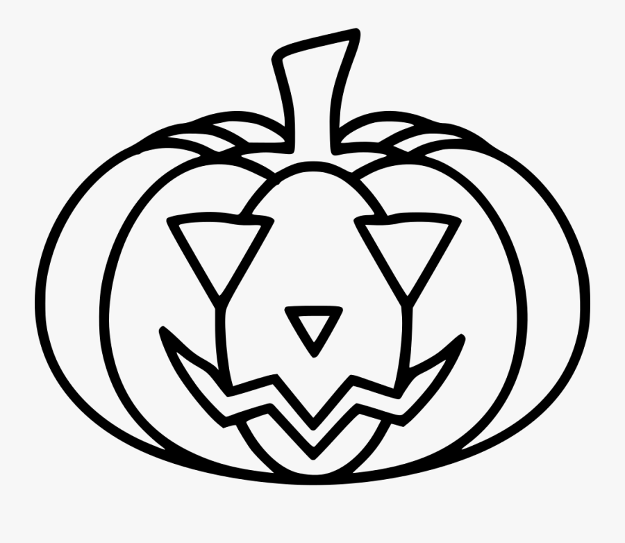 Pumpkin Halloween - Line Art, Transparent Clipart