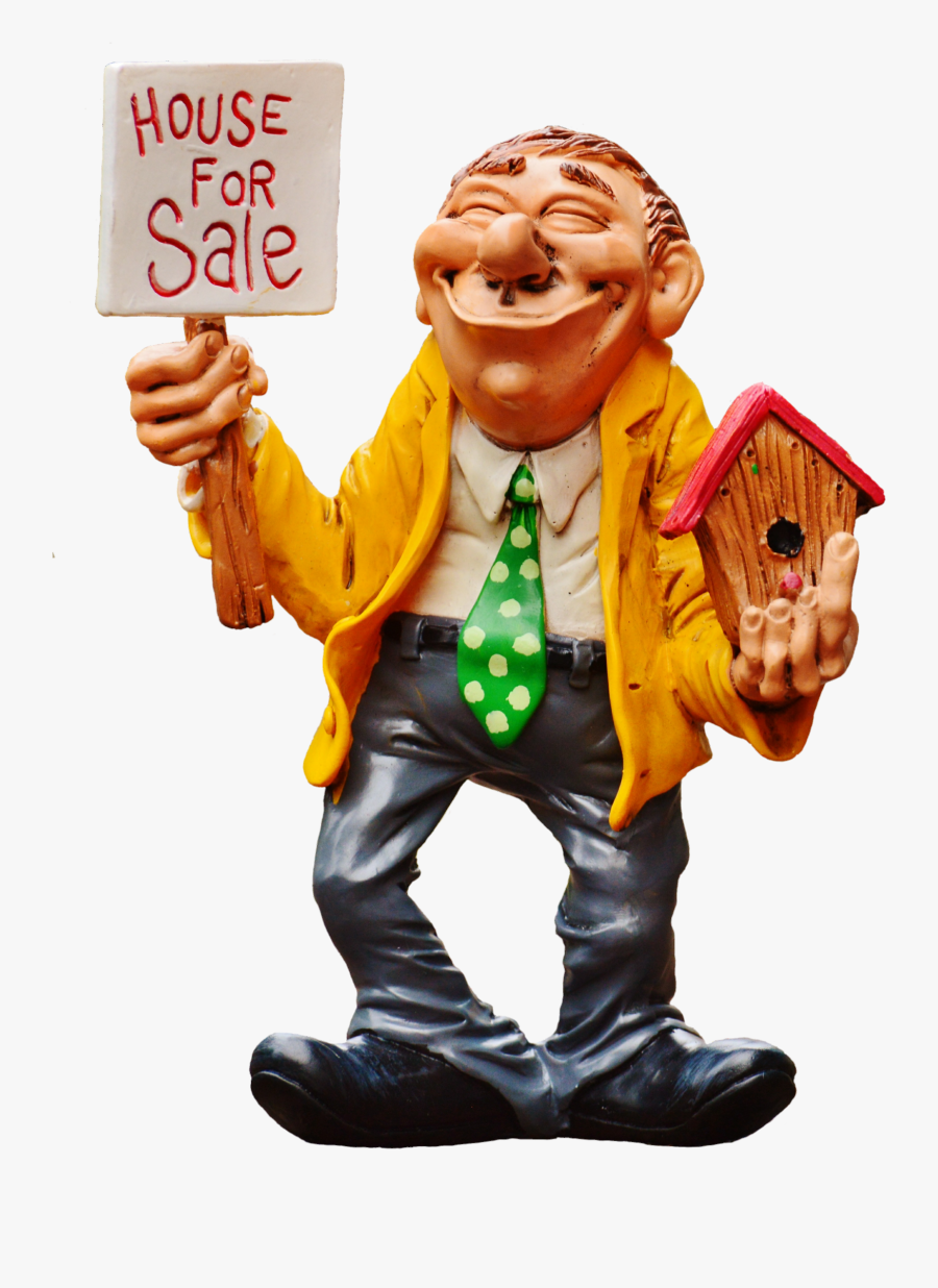 Real Estate Agents, Figure, Funny, For Sale, Decoration - Home For Sale Signs Cartoon, Transparent Clipart