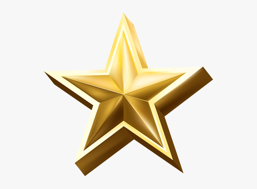 3d Golden Star Png, Transparent Clipart