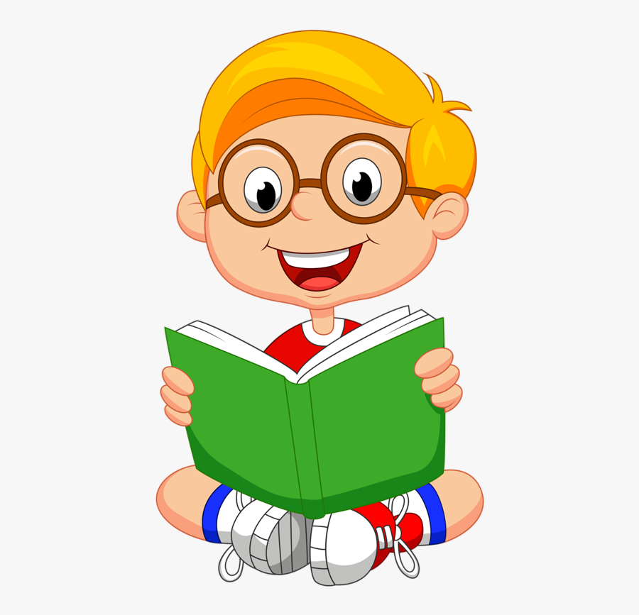 Boy Reading Book Clipart Png, Transparent Clipart