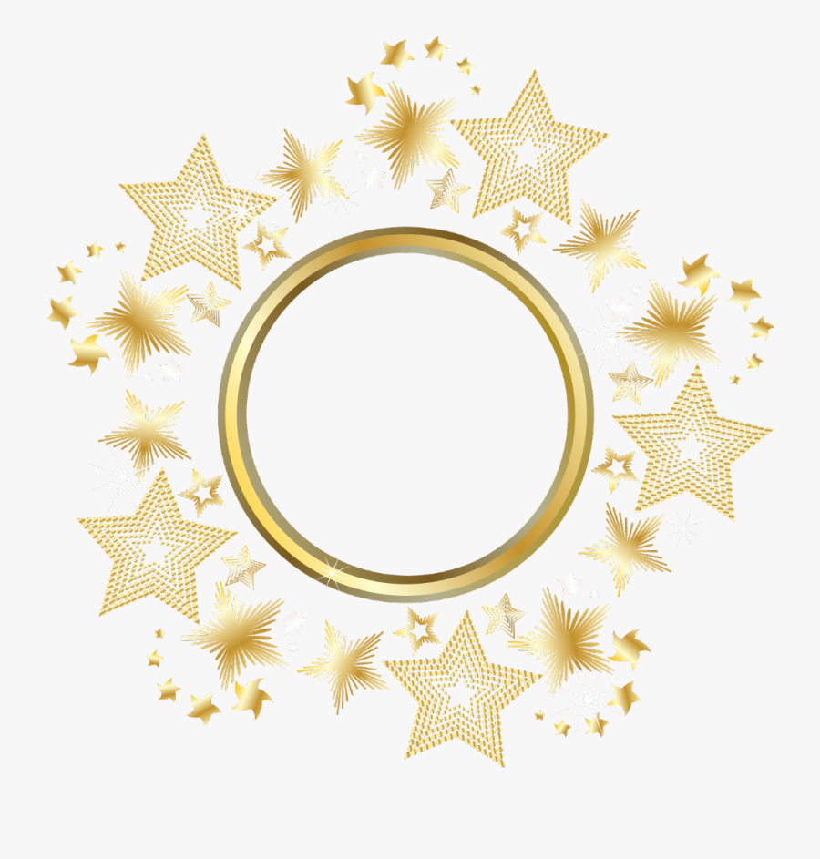 #mq #gold #star #stars #frame #frames #border #borders - Circle Frame Png Star, Transparent Clipart