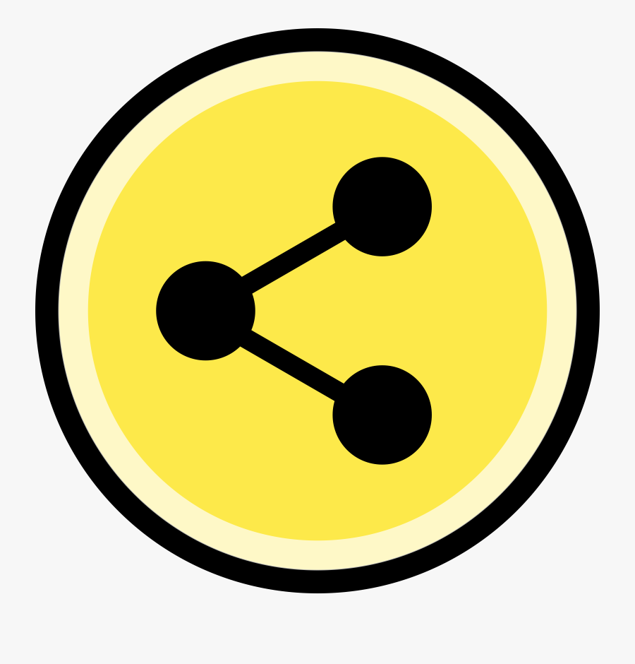 Area,yellow,circle - Share Button Icon Png, Transparent Clipart