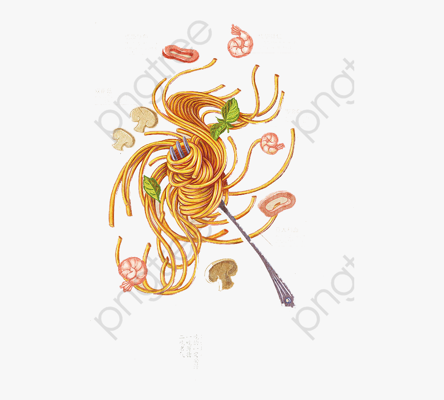 Shrimp Pasta, Transparent Clipart