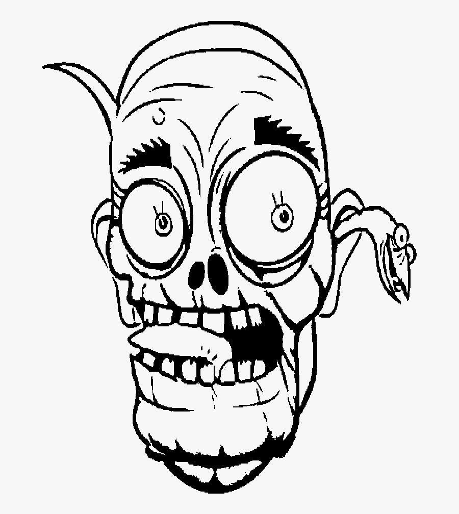 Face Zombie Coloring For Kids, Transparent Clipart