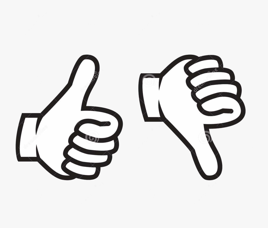 Thumbs Up Down Gesture Clip Art Silhouette Black Image, Transparent Clipart