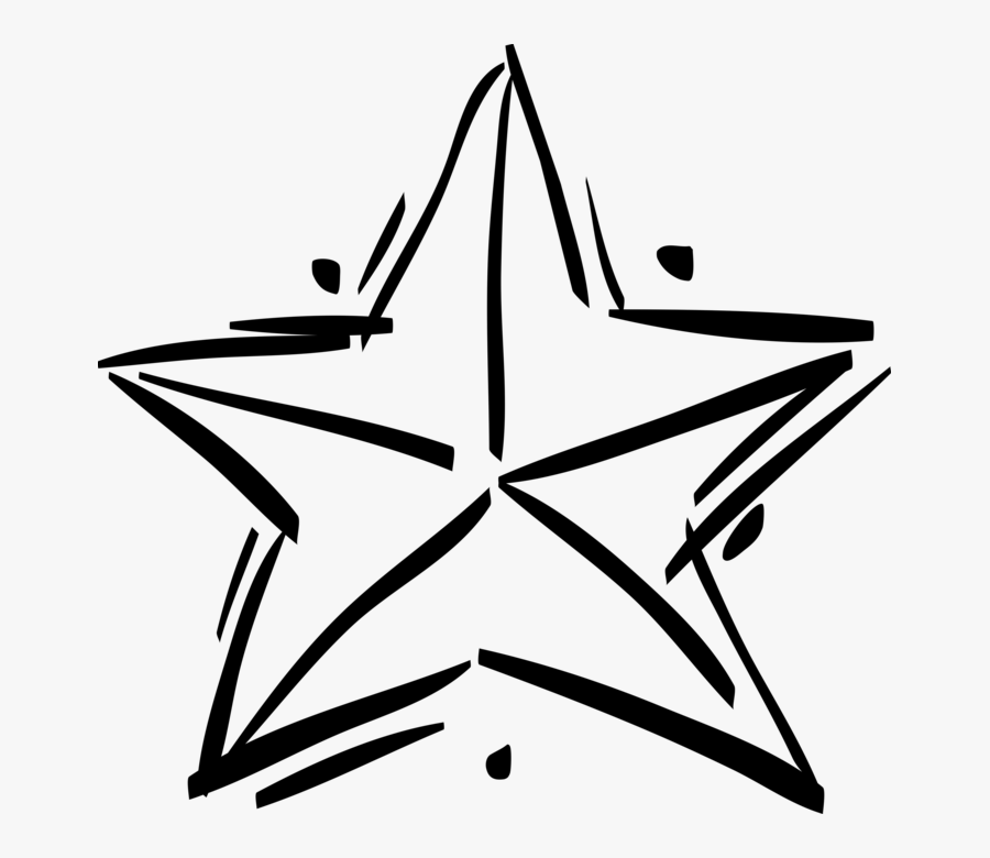 Vector Illustration Of Festive Season Christmas Star - Line Art, Transparent Clipart