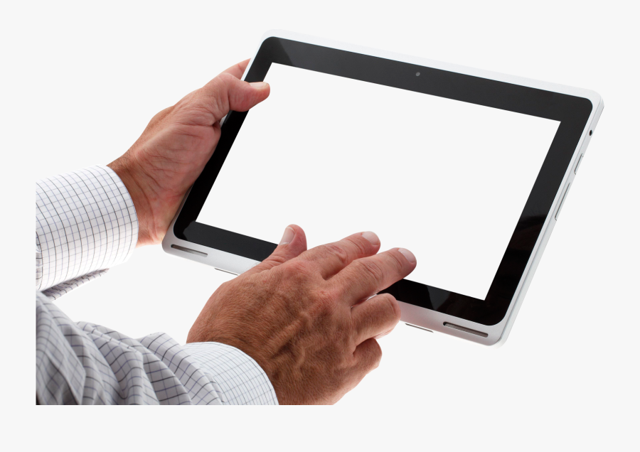 Hands With Tablet Png, Transparent Clipart