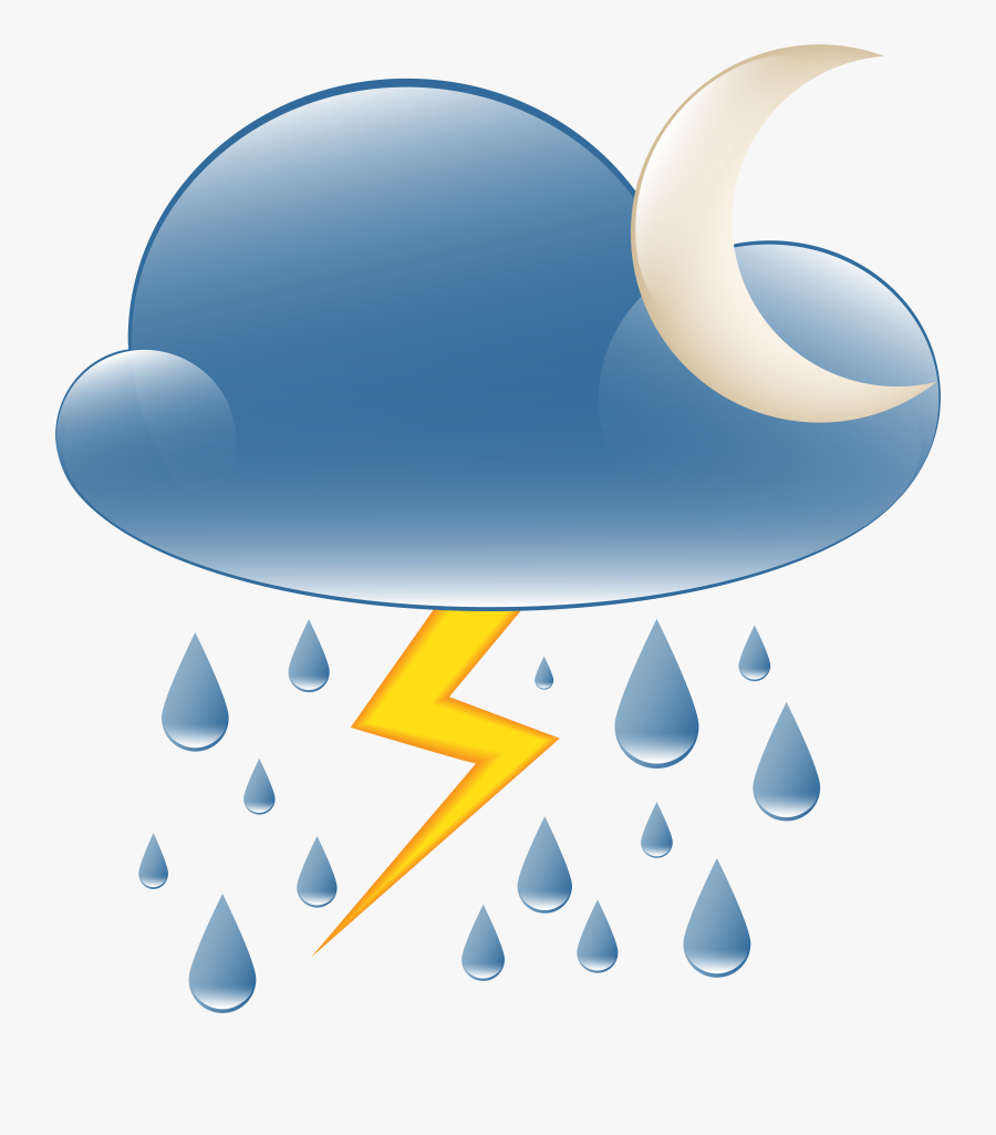 Thundery Showers Night Weather Icon Png Clip Art, Transparent Clipart