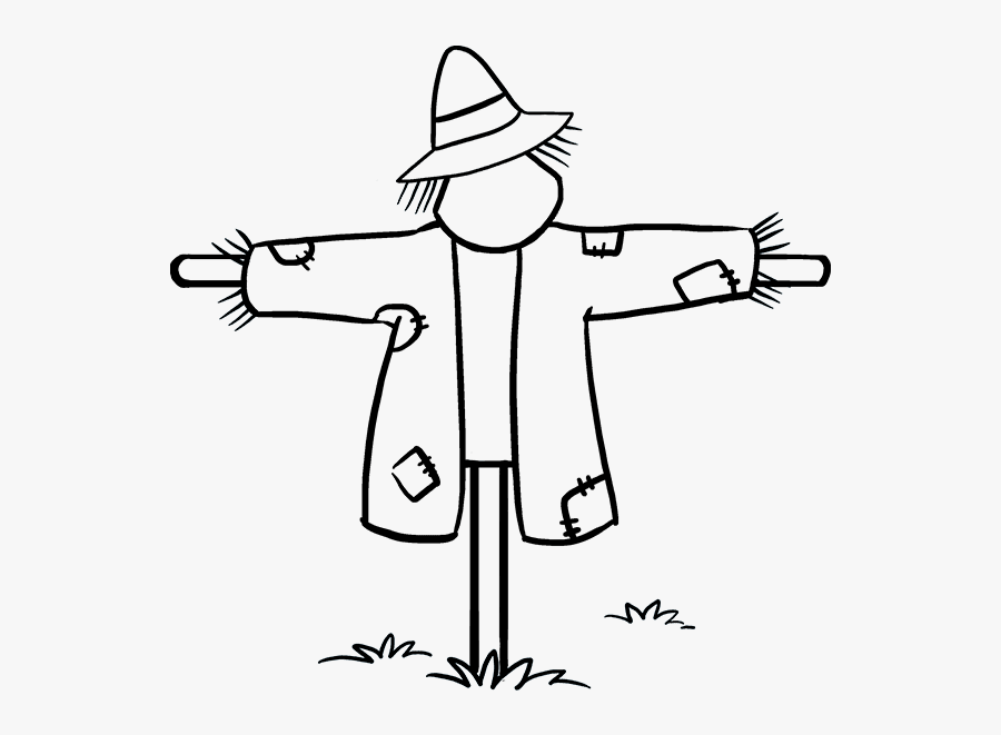 How To Draw Scarecrow - Easy Scarecrow Drawing, Transparent Clipart