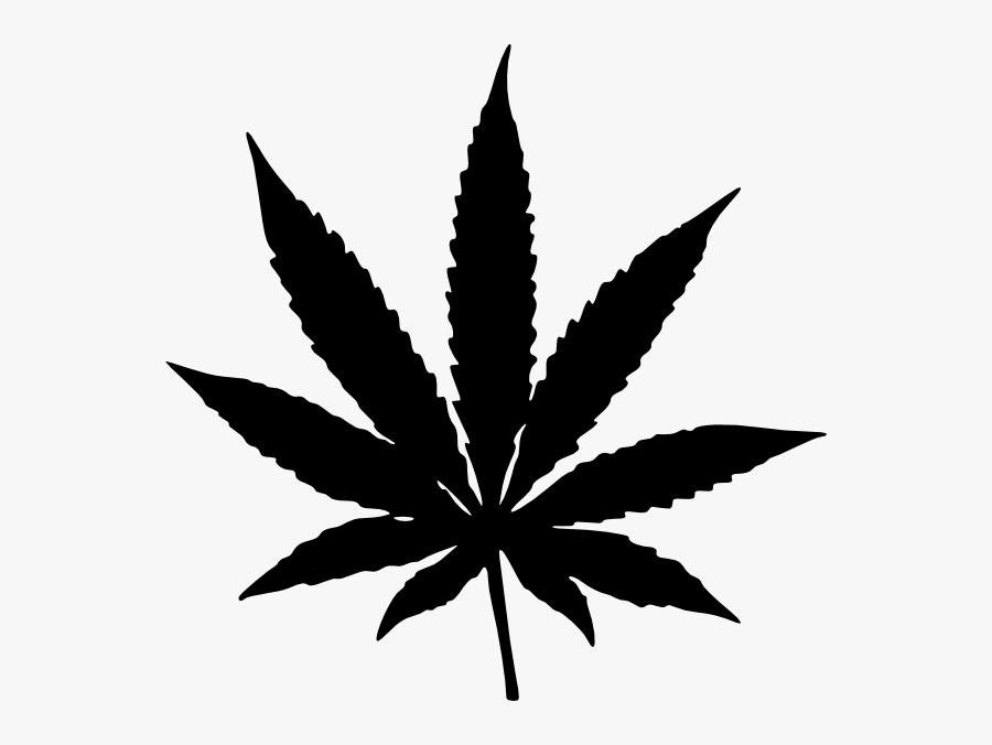Transparent Leaf Clipart Black And White - Marijuana Leaf, Transparent Clipart