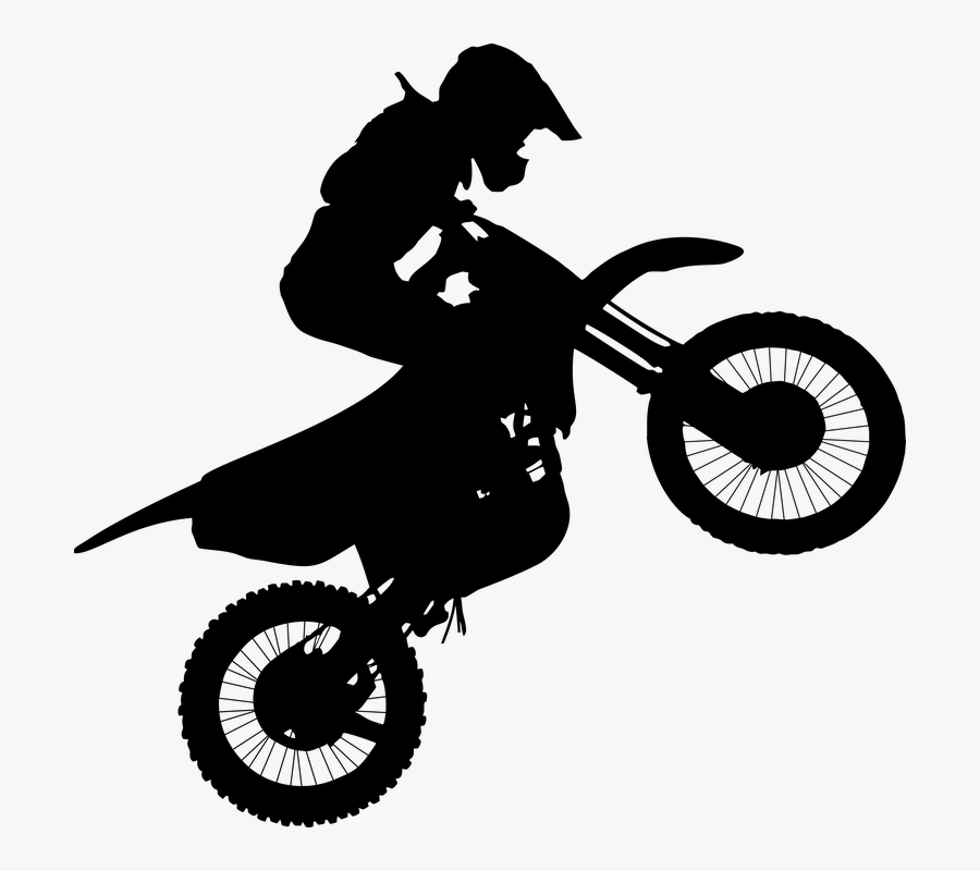 Motocross Motorcycle Vector Graphics Clip Art Silhouette - Motocross