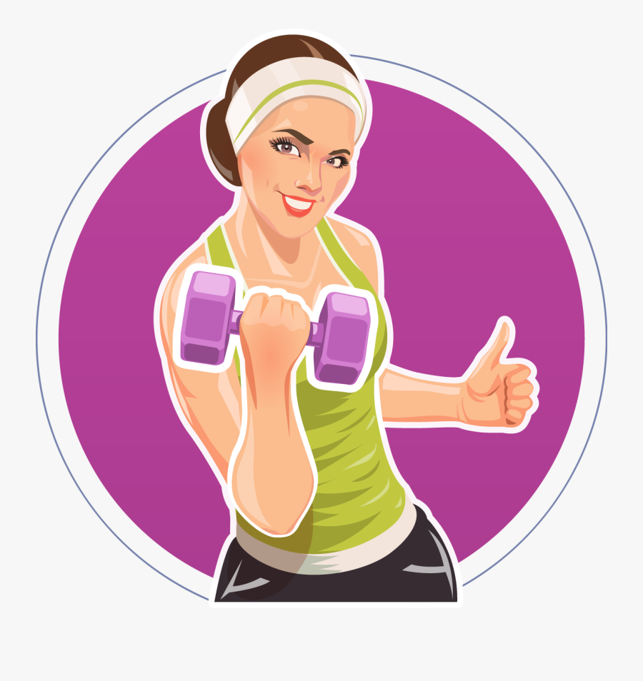 Dumbbell Physical Fitness Illustration - لوگوی ورزش بانوان, Transparent Clipart