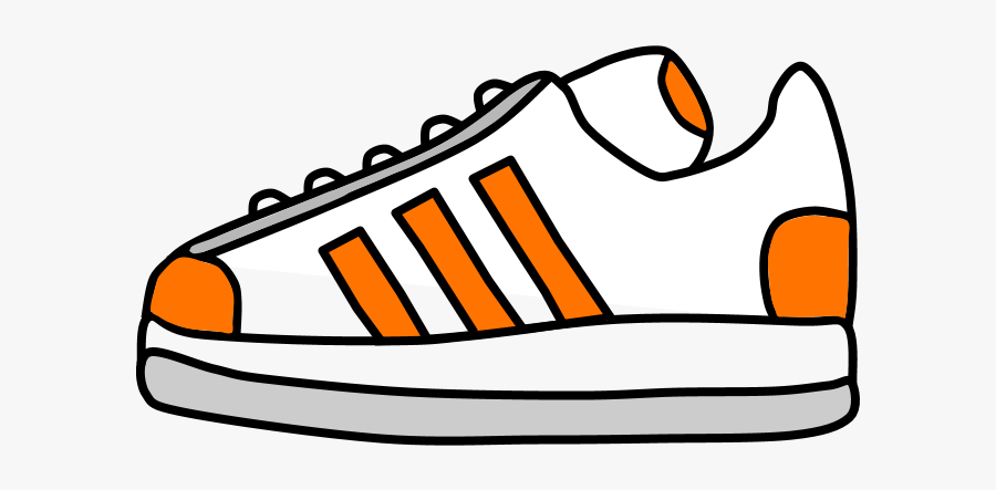 Sneakers, Tennis Shoes, Orange Stripes - Tennis Shoe Clipart Black And White, Transparent Clipart
