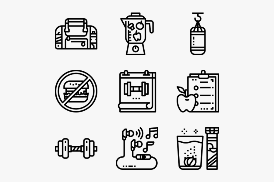 Gym - Transparent Gym Weight Icon, Transparent Clipart