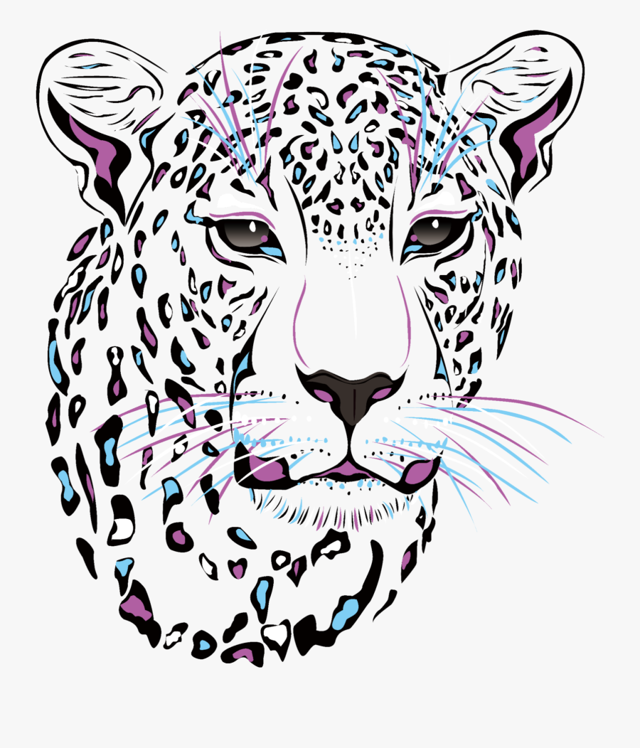 Tiger Png Vector - Leopard Black And White Drawing, Transparent Clipart