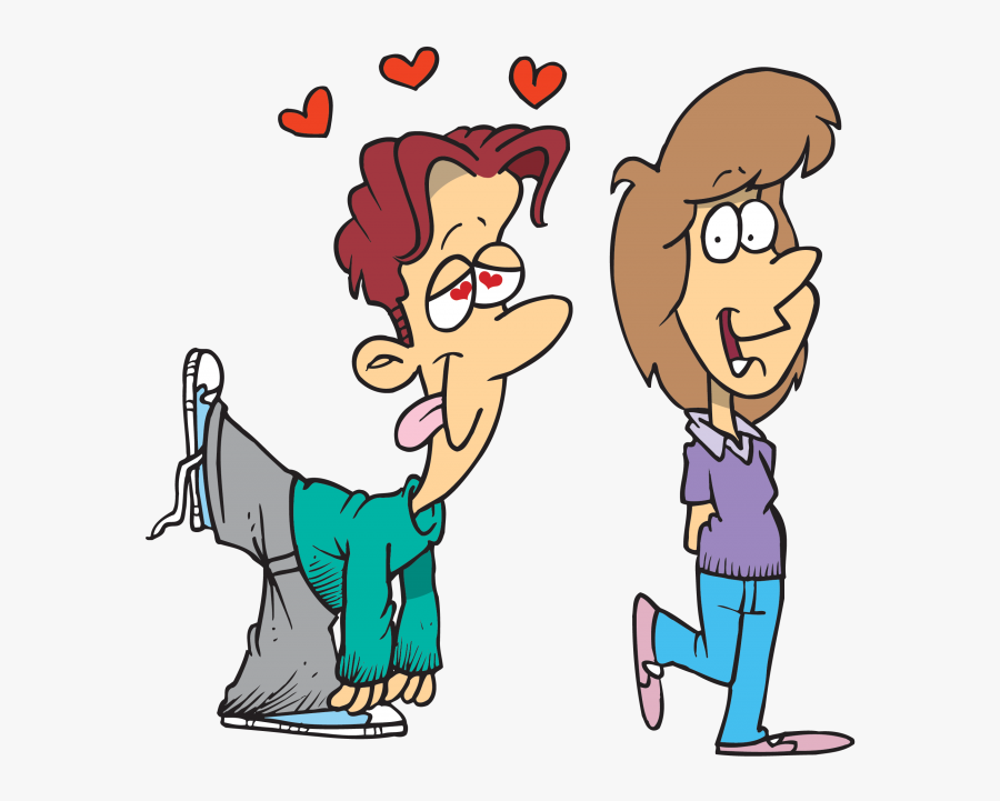 Woman Attracted To Man Clipart - Boy Falling In Love With A Girl, Transparent Clipart