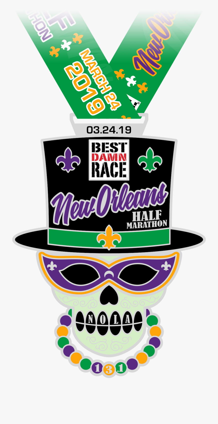 Half Marathon Medal - Best Damn Race New Orleans Medal, Transparent Clipart