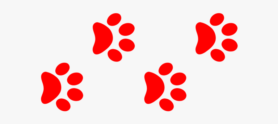 Dog Paw Clipart - Red Cat Paw Clip Art, Transparent Clipart