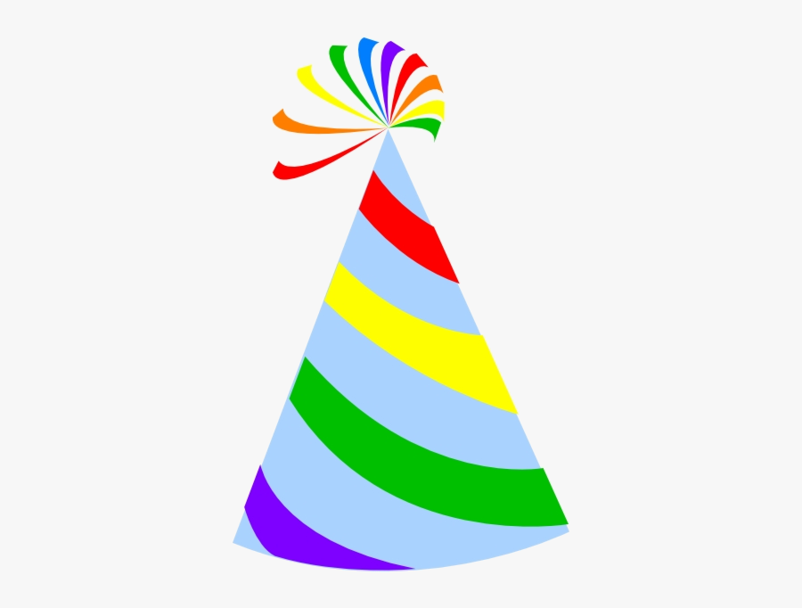 Party Hat Rainbow Sky Blue Clip Art At Clker Clipart - Party Hat Clipart, Transparent Clipart
