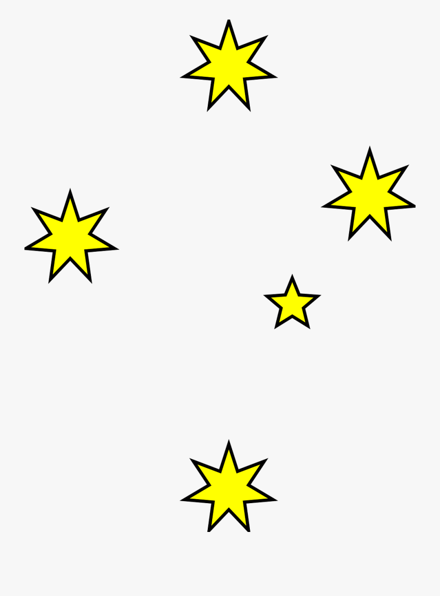 White Southern Cross Stars, Transparent Clipart