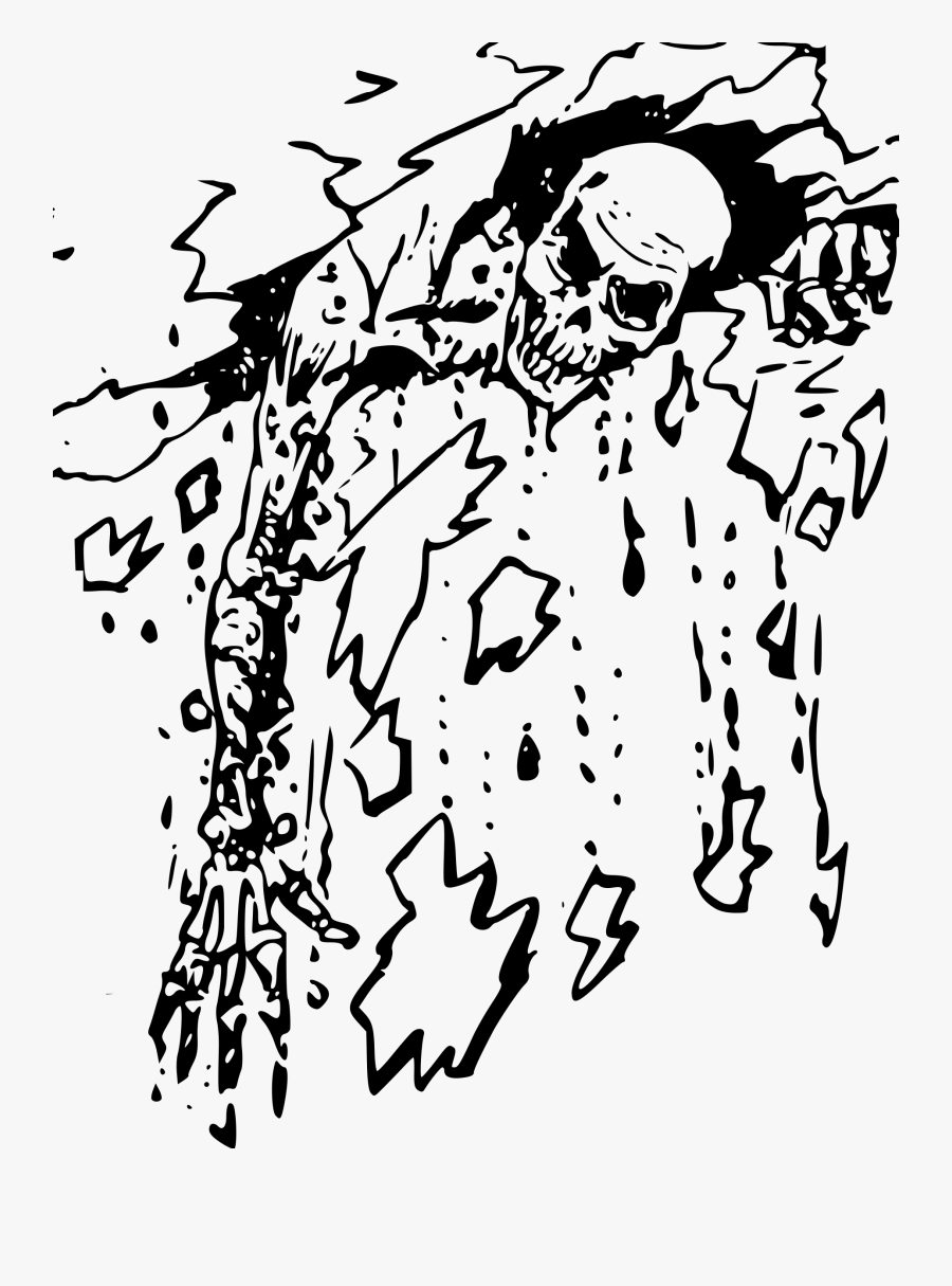 Zombie Entry Clip Arts - Png Zombie Clipart Black And White, Transparent Clipart