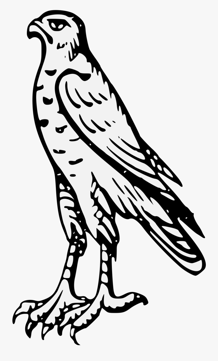 Clip Art Hawk Heraldry - Heraldic Hawk, Transparent Clipart