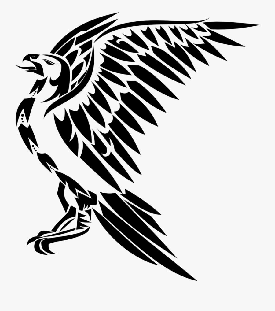 Eagle Tattoo Black Ane White, Transparent Clipart
