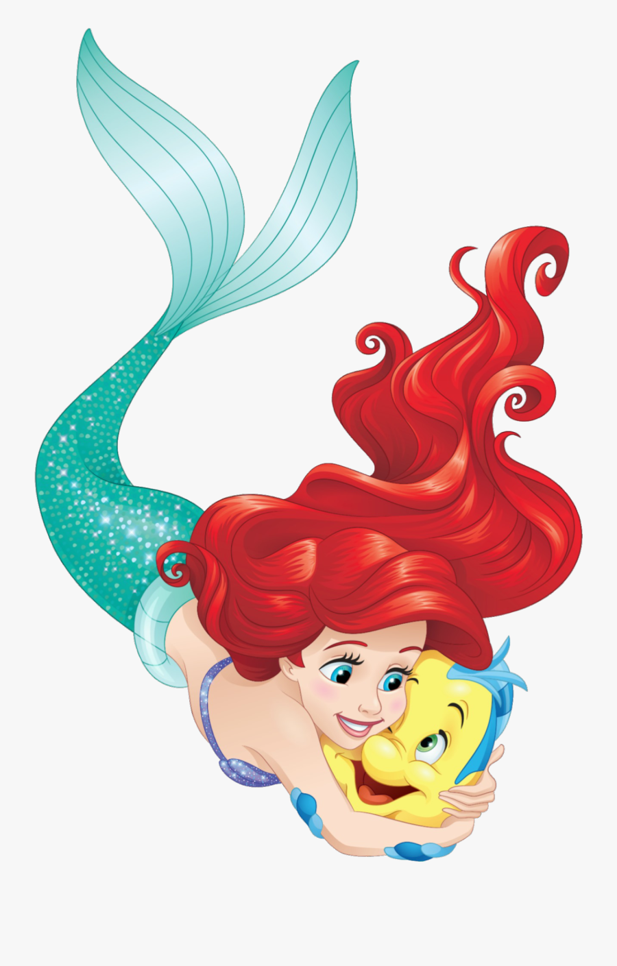 Character,mythical Creature,clip Art,art - Ariel And Flounder Png ...