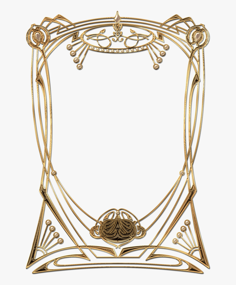 Art Deco Golden Frame - Gold Art Deco Border Png, Transparent Clipart