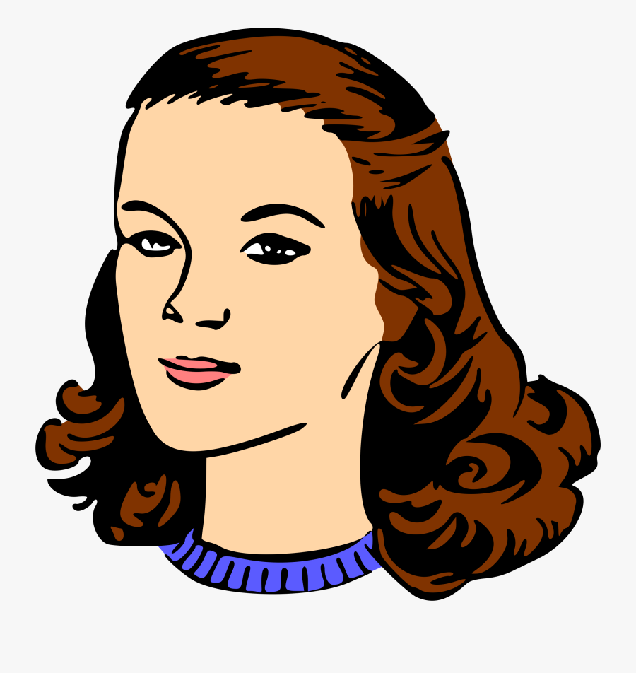 Forehead,head,neck - Clip Art Woman Head, Transparent Clipart