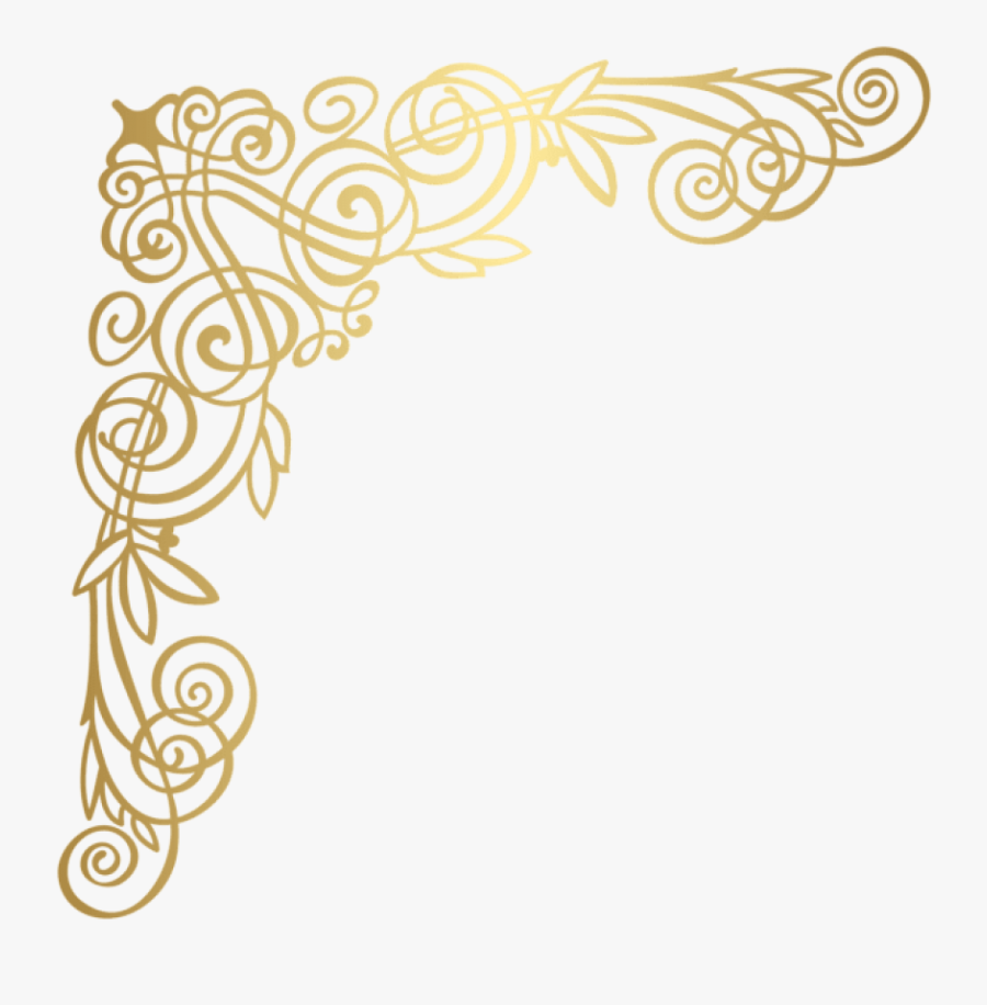 Download Golden Deco Corner Clipart Png Photo Transparent - Transparent Background Gold Corner Border Png, Transparent Clipart