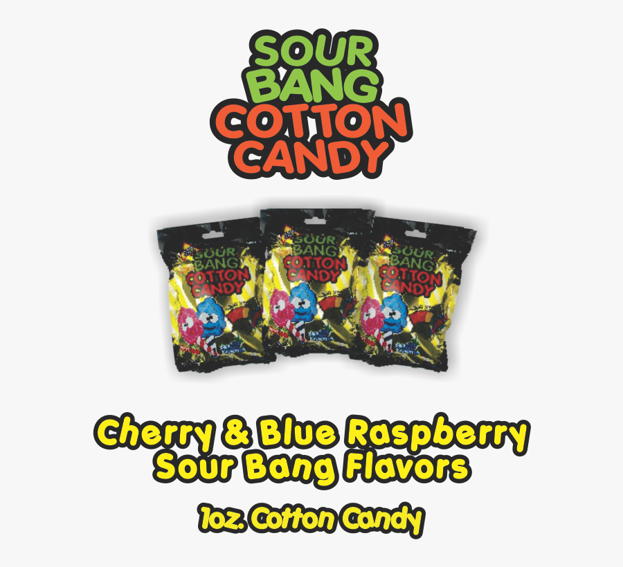 Cotton Candy Sour Cherry - Sour Bang Cotton Candy, Transparent Clipart