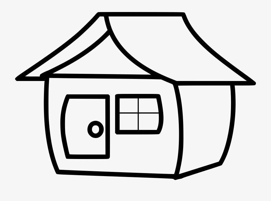 Image Of House In Line Art - House Clipart Black And White, Transparent Clipart