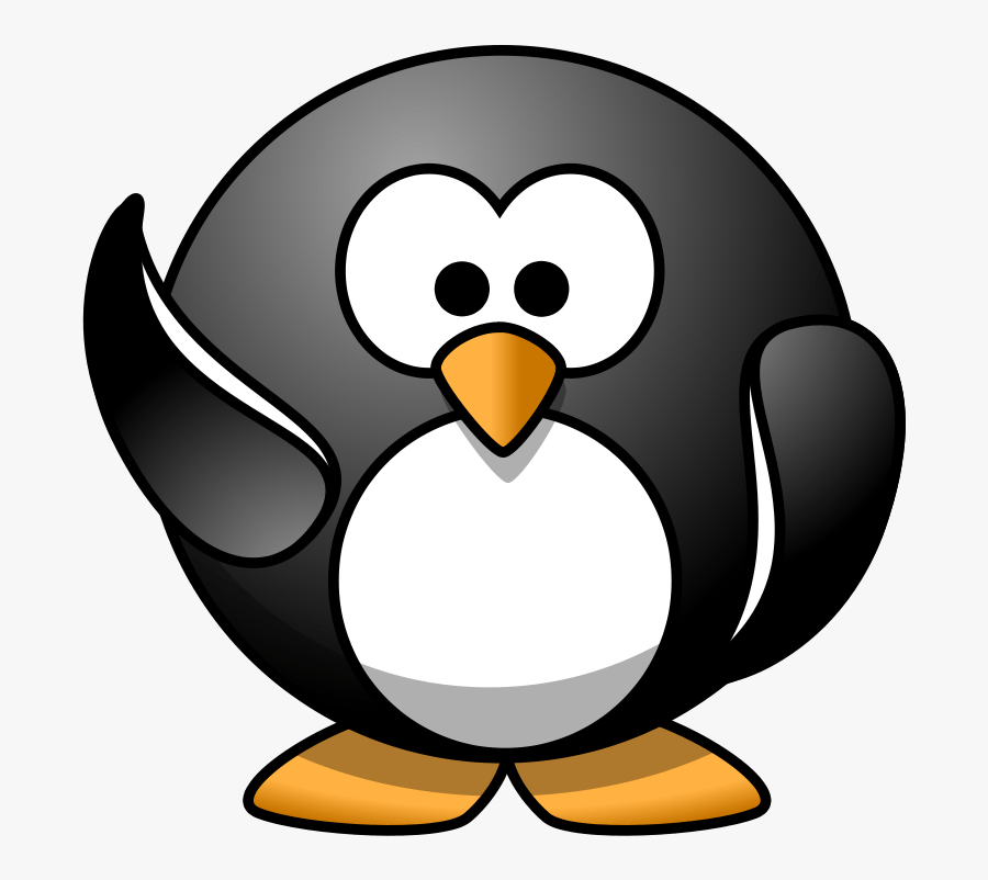 Hi Waving Penguin Clip Art At Vector Clip Art - Penguin Waving Clipart, Transparent Clipart