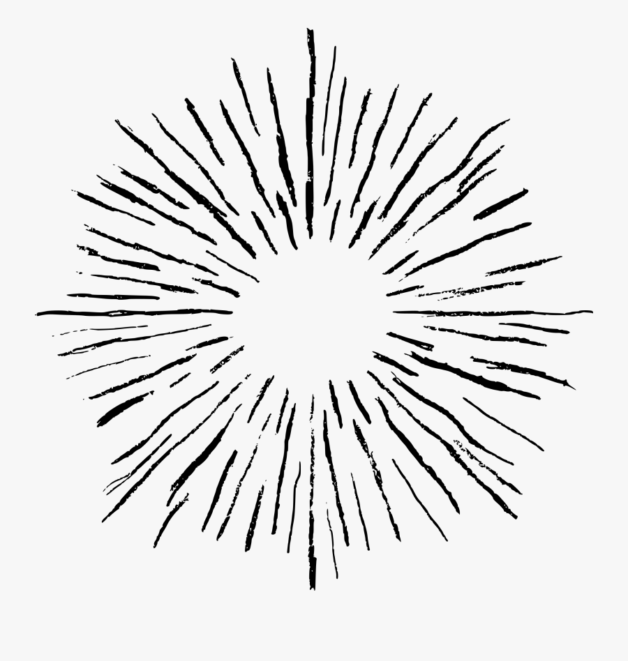 Starburst Drawing Painting Picture Black And White - White Starburst Lines Png, Transparent Clipart