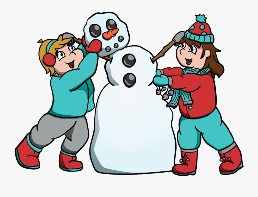 Transparent Snowman Clipart For Kids - Building A Snowman Clipart, Transparent Clipart